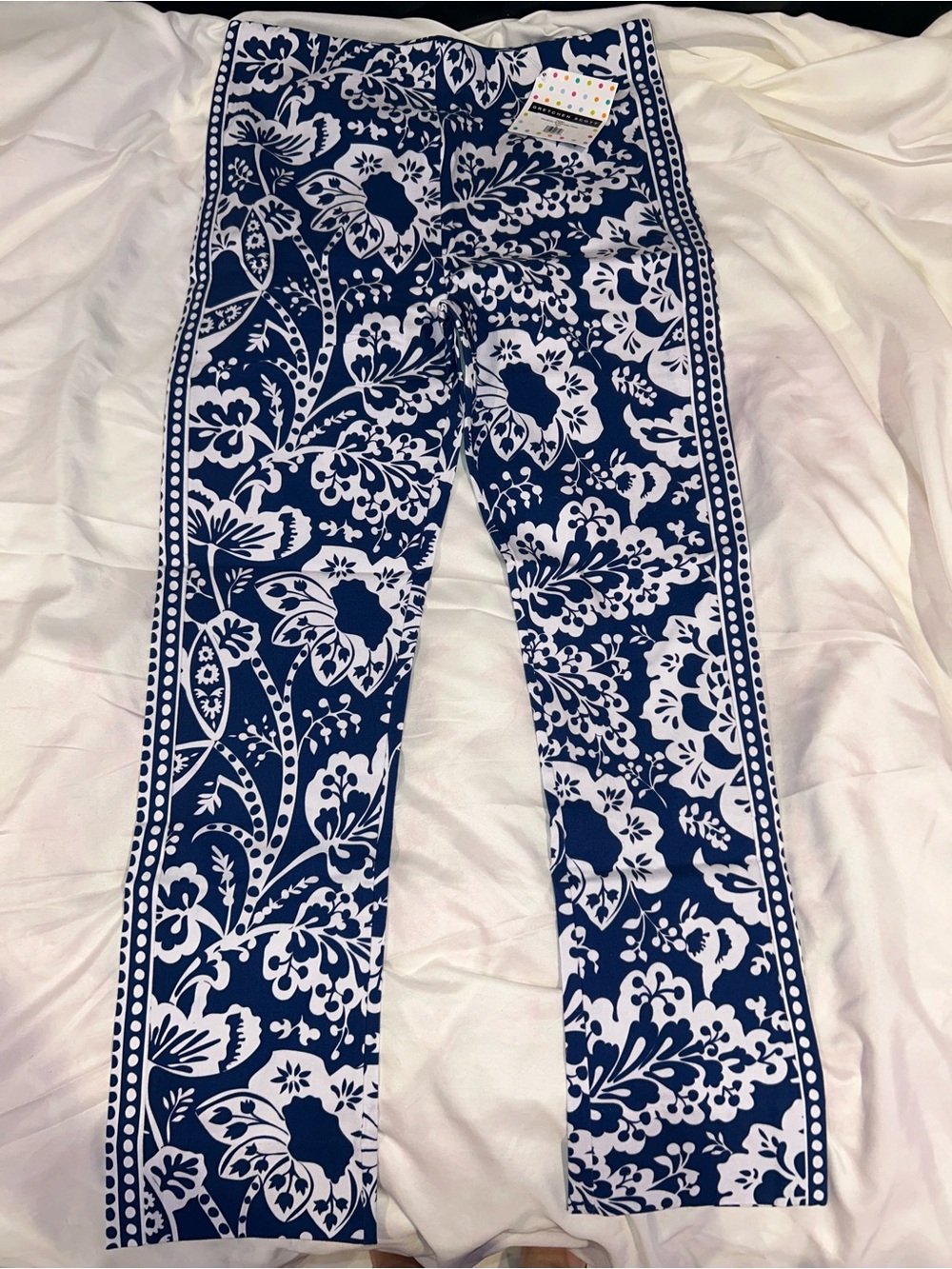 Gretchen Scott Designs Navy & White Floral Skinny Pants